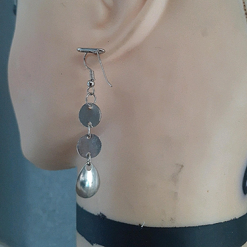 Silver Teardrop Dangle Earrings *CUSTOM MADE* Shiny Drop Earrings